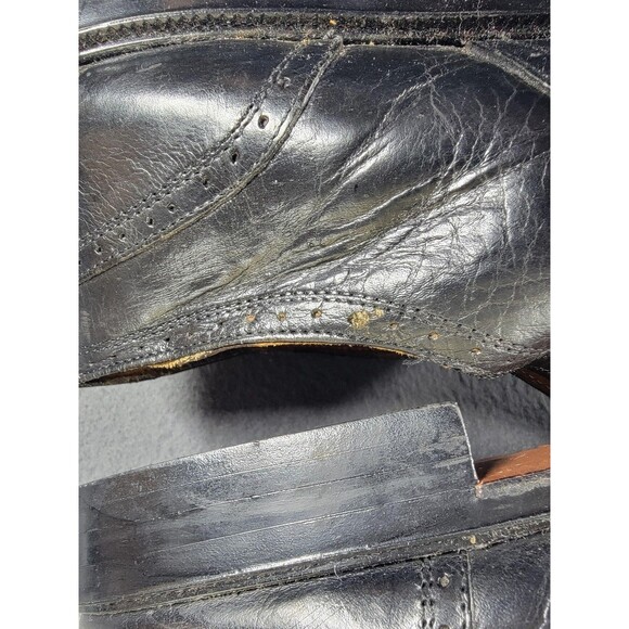 Dimitri Shoes Mens Size 11 Black Leather Made in Italy Cap Toe Dress Hand Made - Picture 6 of 12